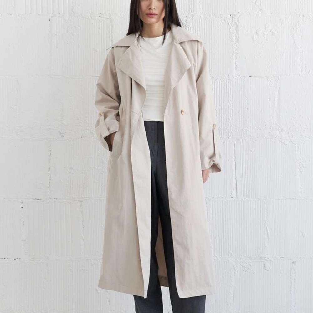Elegant Beige Women's Trench Coat